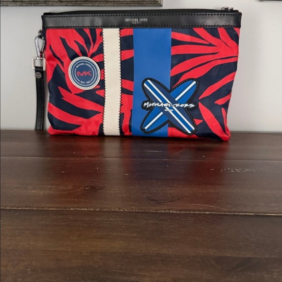 Michael Kors unisex Vibrant Red and Blue Clutch - Picture 1 of 3